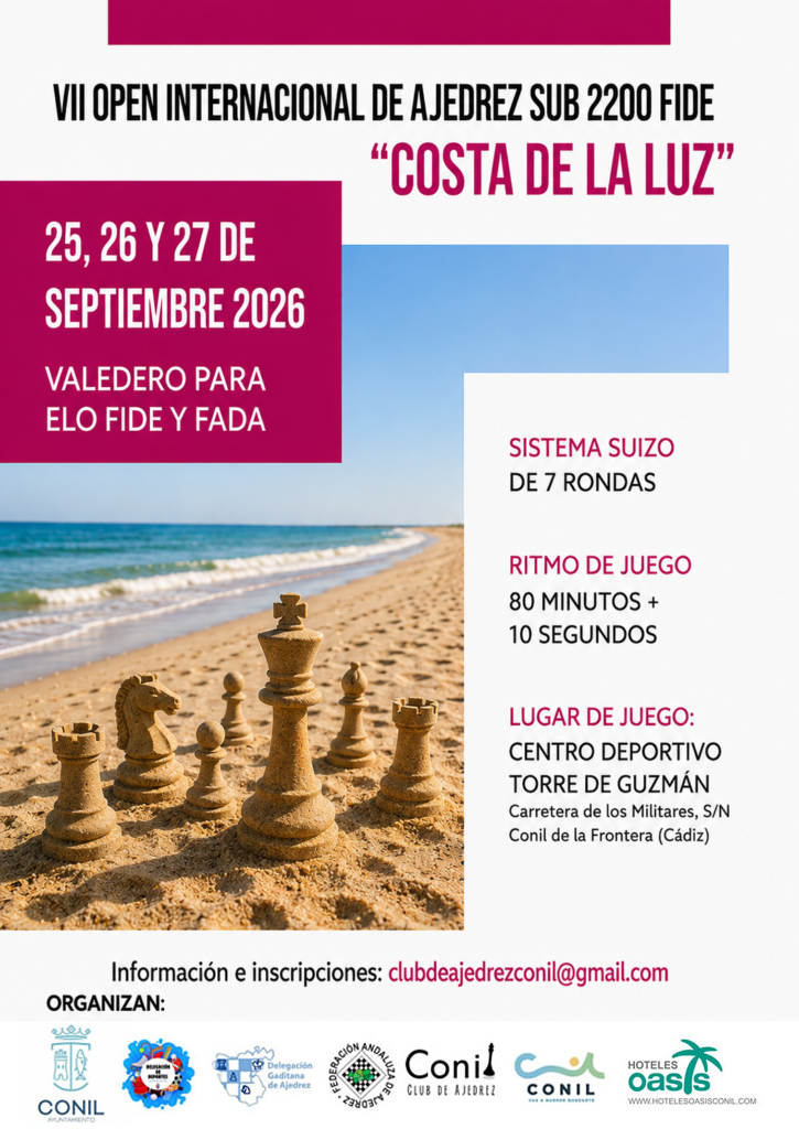 VII Open Internacional de Ajedrez Sub 2200 FIDE Costa de la Luz 2026