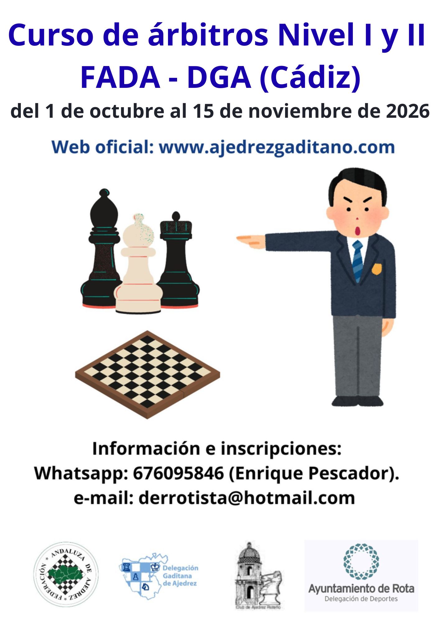Convocatoria curso de árbitro Nivel I y Nivel II FADA 2026
