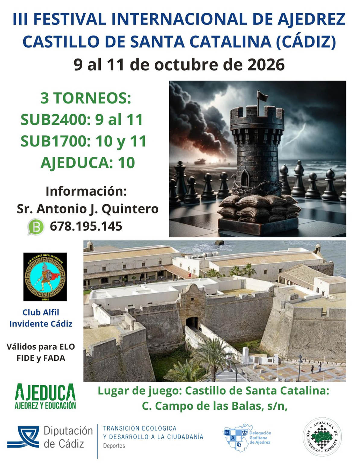 III Festival Internacional de Ajedrez Castillo Santa Catalina (Cádiz)