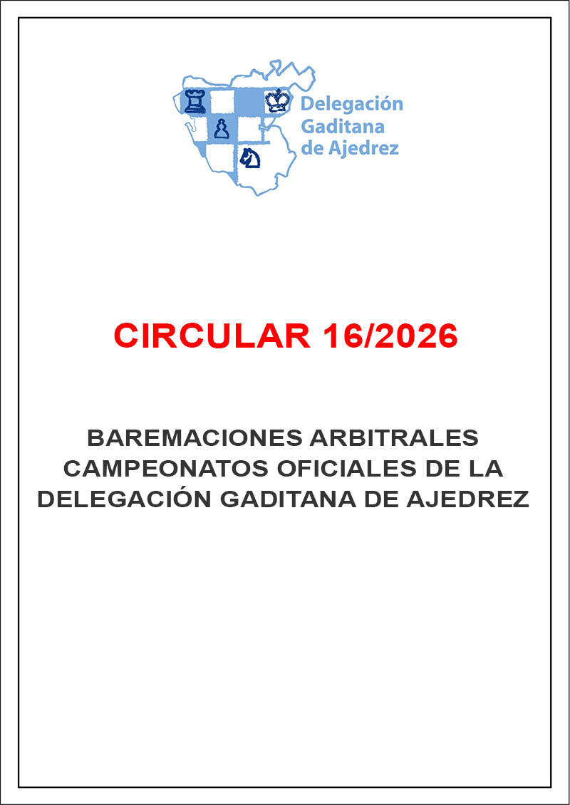 Baremaciones Arbitrales Campeonatos Oficiales de la Delegación Gaditana de Ajedrez